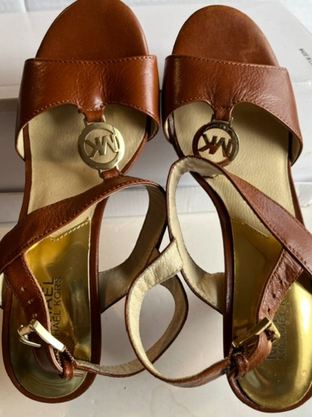 Michael Kors leather heeled sandal.